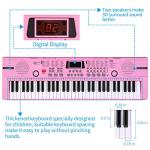 Hricane Piano Keyboard, 61 Keys Beginner Electronic Keyboard Portable Digital Music Keyboard, Early Education Music Instrument with Microphone & Music Sheet Stand