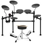 AODSK Electric Drum Set with 4 Quiet Drum Pads,Portable and Solid Drum Set for Beginner with 200 Sounds,2 Switch Pedal,Drum Throne,Drumsticks,Headphones (UAED-403TS)