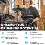 Alesis Nitro Max Kit Electric Drum Set with Quiet Mesh Pads, 10" Dual-Zone Snare, Bluetooth, 440+ Authentic Sounds, Drumeo, USB MIDI, Kick Pedal