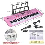 Hricane Piano Keyboard, 61 Keys Beginner Electronic Keyboard Portable Digital Music Keyboard, Early Education Music Instrument with Microphone & Music Sheet Stand