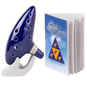 Deekec Zelda Ocarina 12 Hole Alto C with Song Book (Songs From the Legend of Zelda) with Display Stand Protective Bag - Zelda Ocarinas Play by Link Triforce Gift for Zelda Fans