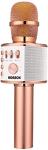 BONAOK Wireless Bluetooth Karaoke Microphone,3-in-1 Portable Handheld Karaoke Mic Speaker Machine Home Party Birthday for All Smartphones PC(Q37 Rose Gold)