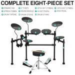 AODSK Electric Drum Set with 4 Quiet Drum Pads,Portable and Solid Drum Set for Beginner with 200 Sounds,2 Switch Pedal,Drum Throne,Drumsticks,Headphones (UAED-403TS)