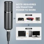 MAONO XLR Condenser Microphone, Professional Cardioid Studio Recording Mic for Streaming, Podcasting, Singing, Voice-Over, Vocal, Home-Studio, YouTube, Skype, Twitch (PM320S)