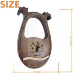 Miwayer Lyre Harp Kit 16 Strings Musical Instrument Mahogany Body Reindeer Totem Professional Harp Instrument with Accessories and Case (Brown)