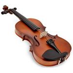 Poseidon Stringed Musical Instruments - Premium Handcraft Violin for Kids Adults 4/4 Violin w/Case, Violin Bow, Horse Bridge, Extra Strings, Shoulder Rest, Rosin, Clip-on Tuners - Natural Matte