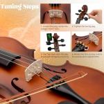 Poseidon Stringed Musical Instruments - Premium Handcraft Violin for Kids Adults 4/4 Violin w/Case, Violin Bow, Horse Bridge, Extra Strings, Shoulder Rest, Rosin, Clip-on Tuners - Natural Matte
