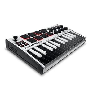 Akai Professional MPK Mini MK3-25 Key USB MIDI Keyboard Controller With 8 Backlit Drum Pads, 8 Knobs, Music Production Software and Native Instruments Sound Package (NKS Integration), White