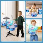 Kids Drum Set for Toddlers (15-Piece), Drum Set for Kids Age 3-5, Musical Toys for Boys Girls, Birthday for Kids, Drum Kit Instrument for Beginner Music Practice w/ 4 Lights