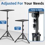 REHOSEUP Projector Stand, 33LB Load Bearing & 22-55" Height Adjustable, for Projector/Laptop/DJ Gear, Outdoor/Office/Studio - Stable Base (Black)