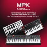Akai Professional MPK Mini MK3-25 Key USB MIDI Keyboard Controller With 8 Backlit Drum Pads, 8 Knobs, Music Production Software and Native Instruments Sound Package (NKS Integration), White
