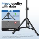 REHOSEUP Projector Stand, 33LB Load Bearing & 22-55" Height Adjustable, for Projector/Laptop/DJ Gear, Outdoor/Office/Studio - Stable Base (Black)
