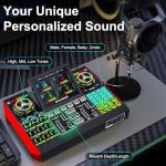 Podcast Microphone Bundle with Live Sound Card Audio Mixer, Podcast Equipment Bundle with 3.5mm Condenser Microphone for Pc/Phone Live Streaming Singing Gaming, Sound Board with Voice Changer, Denoise