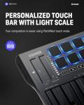 Donner USB-C MIDI Keyboard Controller, 25 Key Portable Mini MIDI Keyboard with 8 Drum Pads, OLED Display, 16 Smart Scales, Arpeggio, Replay, 4 DAW Software and 40 Teaching Courses, DMK 25 Pro Black