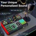 Podcast Microphone Bundle with Live Sound Board Audio Mixer, Podcast Equipment Bundle with 3.5mm Condenser Microphone(P15) for Pc/Phone Live Streaming Singing Gaming, Voice Changer, Denoise