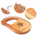 16 Strings Harp Mahogany Okoman Wood Harp Musical Instrument for Beginner Gifts