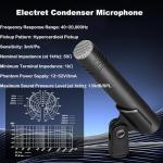 Lumirio 7 Piece Drum Mic Kit, Wired Dynamic Drum Microphone Set, Kick Bass, Tom, Snare, Hi-hat Cymbals Drum Mics with Holders & Threaded Clips, for Instrument Recording and Music Production