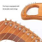 16 Strings Harp Mahogany Okoman Wood Harp Musical Instrument for Beginner Gifts
