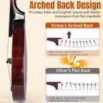 Mandolin Musical Instrument A Style, Acoustic Mandolins Instrument Kit 8 String with Tuner Strap Gig Bag Chord Chart for Professional Beginners Adults Teens Youth(A Style Acoustic Brown, 8 String)