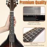 Mandolin Musical Instrument A Style, Acoustic Mandolins Instrument Kit 8 String with Tuner Strap Gig Bag Chord Chart for Professional Beginners Adults Teens Youth(A Style Acoustic Brown, 8 String)