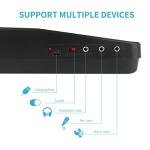 M SANMERSEN Piano Keyboard for Beginners, 37 Keys Built-in 1200mA Rechargeable Battery Electronic Piano Keyboards Portable Music Pianos Keyboard with Mic LED Screen Teaching Gift for Beginner, Black