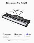 POGOLAB 61 Keys Compact Keyboard Piano, Multi-Function Electronic Piano with 255 Sounds, 255 Rhythms, 24 Demos, Includes Sheet Music Stand, Note Stickers & Power Supply, Gift for Beginners, Black