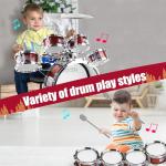 Kids Drum Set for Toddlers 1-3 3-5 - Musical Instruments Toys Drum Kit 9 Pcs with Stool, Birthday Musical Toys for Toddlers 3 4 5 Year Old Boys Girls