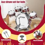 Kids Drum Set for Toddlers 1-3 3-5 - Musical Instruments Toys Drum Kit 9 Pcs with Stool, Birthday Musical Toys for Toddlers 3 4 5 Year Old Boys Girls