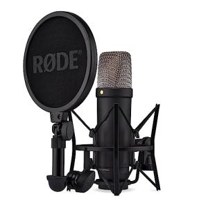 RØDE NT1 5th Gen Large-Diaphragm Studio Condenser Microphone - XLR & USB Outputs - Shock Mount & Pop Filter Included - Music Production, Vocal Recording, Podcasting - Black - Professional Audio