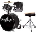 Music Alley 3 Piece Kids Drum Set with Drum Sticks & Drum Throne Seat