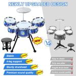 Drum Set for Toddlers 1-3 - Upgraded Kids Musical Toy for 3-5 Years Old Boys & Girls, Easy Assemble Instruments Gift for Birthday Xmas