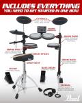 Pearl ERS1000 eRoadshow Electronic Drum Set, Complete Kit with Four Quiet Mesh Pads, Two Pedal Controllers, Cymbal Pads, Throne, Drum Rack, Headphones, and Sticks