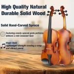 Mendini By Cecilio 3/4 Violin Set For Beginners - Fiddle Solidwood Kit with Hard Case - Acoustic Violin with Bow, Rosin, Tuner, Extra Strings & Bridge, Shoulder Rest and Lesson Book (Satin Antique)