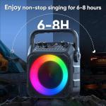 Karaoke Machine, Portable Bluetooth Speaker with 2 Wireless Microphones for Adults & Kids with Lights, Karaoke Microphone with PA System Supports USB/TF/FM/AUX for Home Party Home System Packages