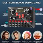 LUVUMVLT Podcasting Equipment Bundle, BM-800 Studio Kit with Voice Converter for Gamers,and All-in-One DJ Mixer Perfect for Laptop Vlog Living Broadcast Live YouTube TikTok (V8K)