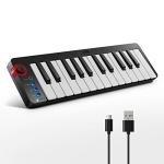 Donner Mini MIDI Keyboard, N-25 25 Key MIDI Controller for Beginner with Velocity-Sensitive Mini Keys&Light-up Rocker&Music Production Software, Small Controlador MIDI with 40 Teaching Courses