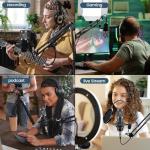 LUVUMVLT Podcasting Equipment Bundle, BM-800 Studio Kit with Voice Converter for Gamers,and All-in-One DJ Mixer Perfect for Laptop Vlog Living Broadcast Live YouTube TikTok (V8K)