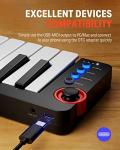 Donner Mini MIDI Keyboard, N-25 25 Key MIDI Controller for Beginner with Velocity-Sensitive Mini Keys&Light-up Rocker&Music Production Software, Small Controlador MIDI with 40 Teaching Courses