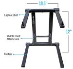 AXA AXCESSABLES DJ Laptop Stand with Travel Bag | Portable Foldable Aluminum Laptop Stand for Laptops up to 15 inches and 20lbs | No Assembly Required, Includes Carrying Bag