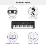 Yamaha 61-Key Portable Keyboard for Beginners with Learning Tools, Music Rest and Power Adapter PSRE283
