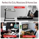 Pyle Portable Folding Laptop Stand - Standing Table with Adjustable Angle, Foldable Height and Four Prong Anti-Slip Tray for iPad, Tablet, DJ Mixer, Workstation, Gaming and Home Use - PLPTS55