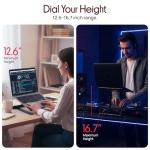 Pyle Portable Folding Laptop Stand - Standing Table with Adjustable Angle, Foldable Height and Four Prong Anti-Slip Tray for iPad, Tablet, DJ Mixer, Workstation, Gaming and Home Use - PLPTS55