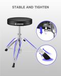 Donner Drum Stool for Adults, Padded Seat Height Adjustable Drum Throne Set, 5A Drumsticks Included, Multiple Iterations, Drummer Gifts for Men Teens