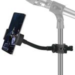 JCWINY Mic Stand Phone Holder, Flexible Phone Holder for Microphone Stand, Adjustable iPhone Mic Stand Holders, Music Stands Phone Holders for iPhone 14 13 12 MAX Pro Samsung Galaxy All Smartphones