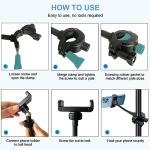 JCWINY Mic Stand Phone Holder, Flexible Phone Holder for Microphone Stand, Adjustable iPhone Mic Stand Holders, Music Stands Phone Holders for iPhone 14 13 12 MAX Pro Samsung Galaxy All Smartphones