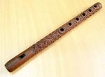 Mouth Woodwind Flute Wooden Traditional Hand Carved, Great Sound Indian Musical Instrument Brown Color 13 Inch