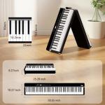 V70 Piano Keyboard 88 Keys Weight Keyboard: TERENCE Keyboard Piano Foldable 88-Key Weight Keyboard Full Size Digital Piano with Headphones 4 Speakers Bluetooth Built-in Battery