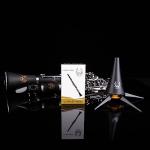 Rhythm Bb Clarinet 17 Nickel Keys Woodwind Band & Orchestra Musical Instruments for Beginners Includes Case, Stand, 10 Reeds and Cleaning Kit-Black/Silver keys