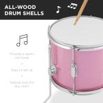 Best Choice Products Kids 5-Piece Beginner Drum Set Junior Kit, Starter Percussion w/Cymbals, Pedal, Toms, Snare, Drumsticks, Stool - Pink Sparkle