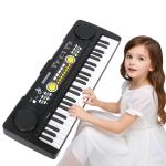 Kids Piano Keyboard with Microphone, 49 Keys Portable Electronic Piano Keyboard for Kids Beginners Ages 3 4 5 6 7, Toy Music Keyboard Birthday Xmas Gift for Girls Boys, Black